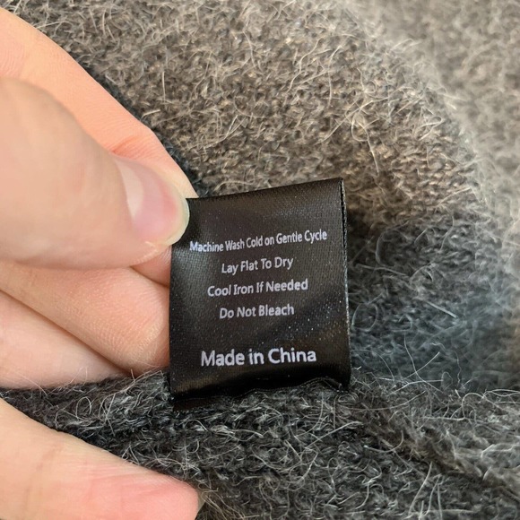 POL by Anthropologie Long rabbit hair Blend Cardigan Gray Womens Small Lagenlook - Picture 7 of 9